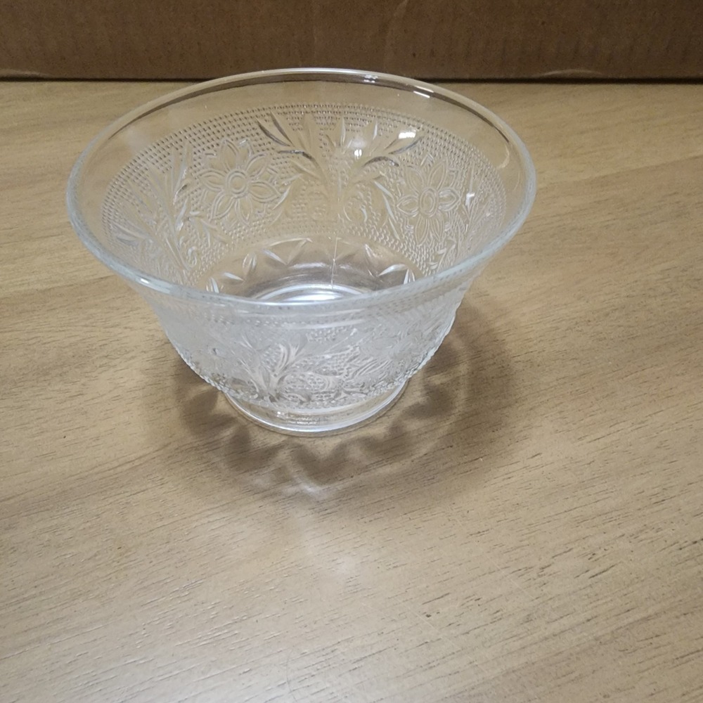 Vintage Anchor Hocking Sandwich Clear Glass Custard Cup, 3 5/8W x 2 3/8H